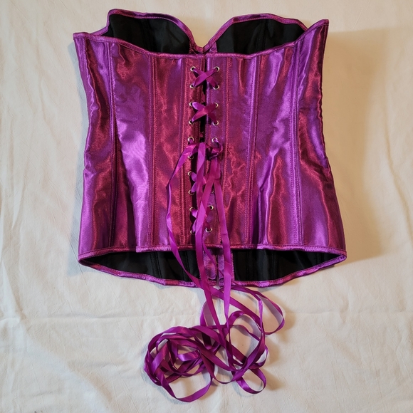 New In Bag Gorgeous Metallic Purple Corset - Picture 3 of 8
